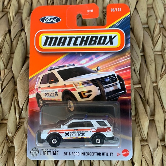 Matchbox 2016 Ford Interceptor Utility Sheriff Emergency Police Cop Car New - Picture 1 of 7